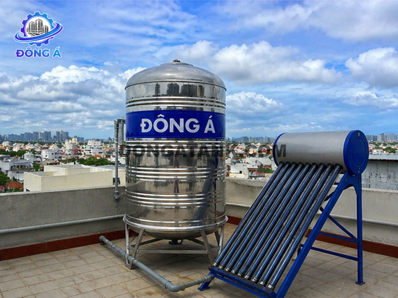 Bồn chứa nước inox Đông Á đứng 3000L (Φ1380)