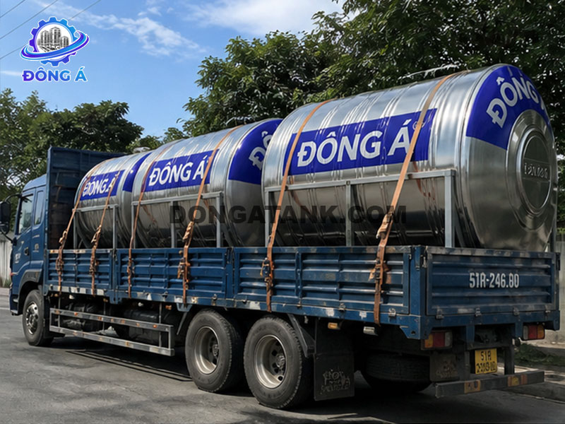 Bồn nước Inox 500L Đông Á ngang (Φ720)