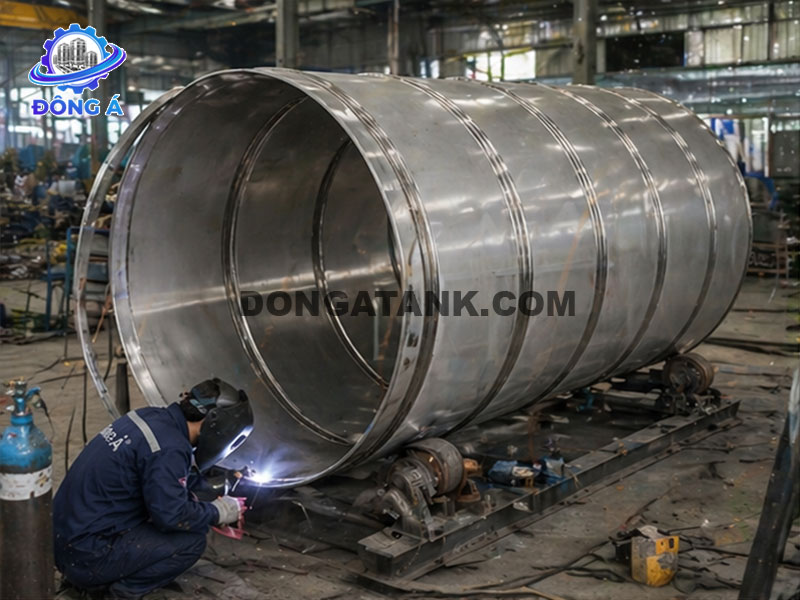 Bồn nước Inox Đông Á 5000L ngang (Φ1420)