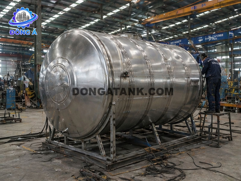 Bồn nước Inox Đông Á 2000L ngang (Φ1140)