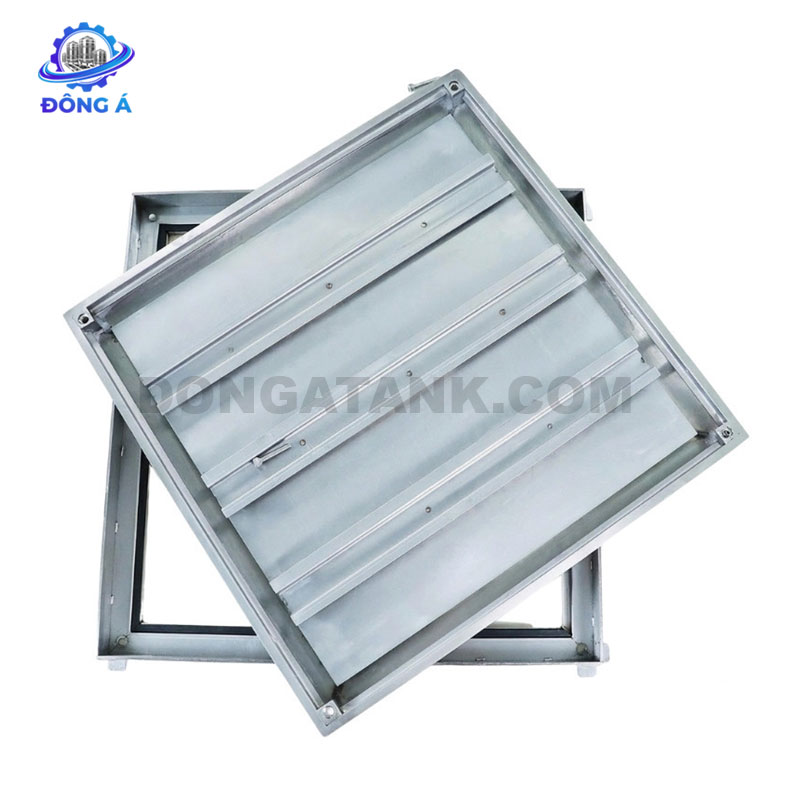 Nắp bể ngầm inox 700x700, chịu tải 500 Kg