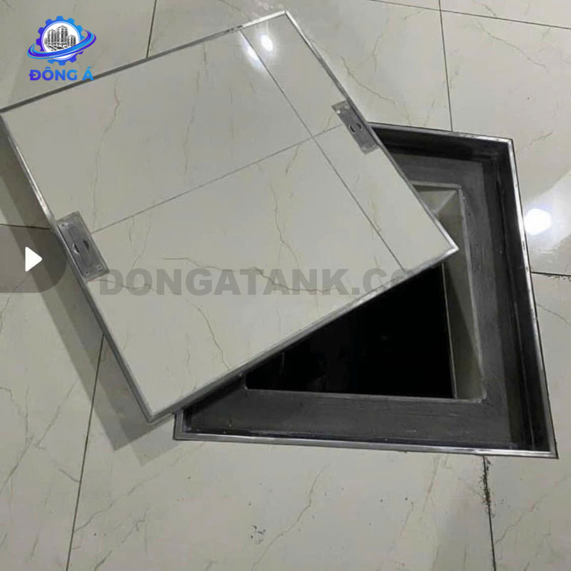 Nắp bể ngầm inox 1000x1000, chịu tải 2 tấn