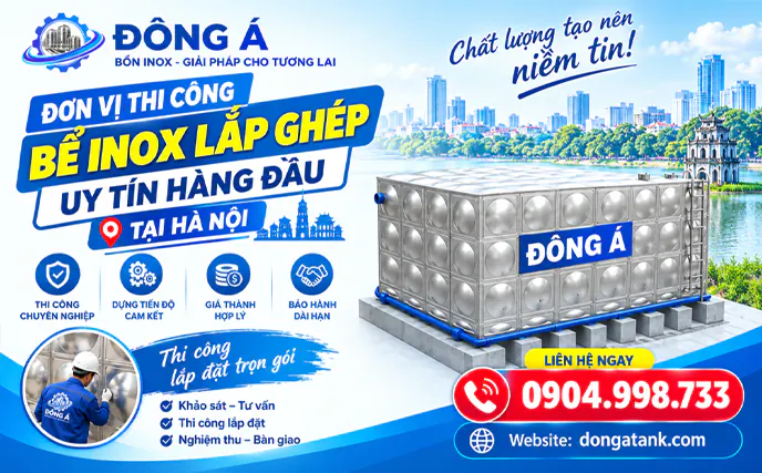 Đơn vị thi công bể inox lắp ghép tại Hà Nội