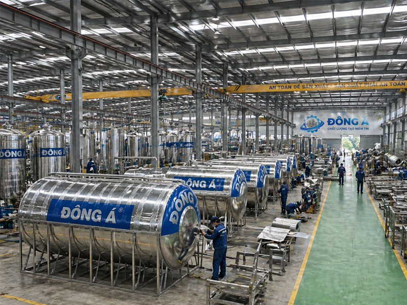 Bồn nước công nghiệp Đông Á 25000L ngang